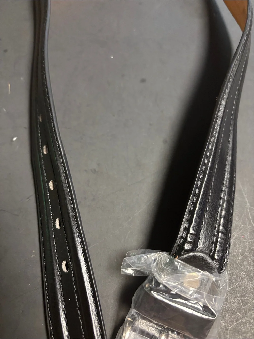 Men's Black Leather Belt with Tan Interior